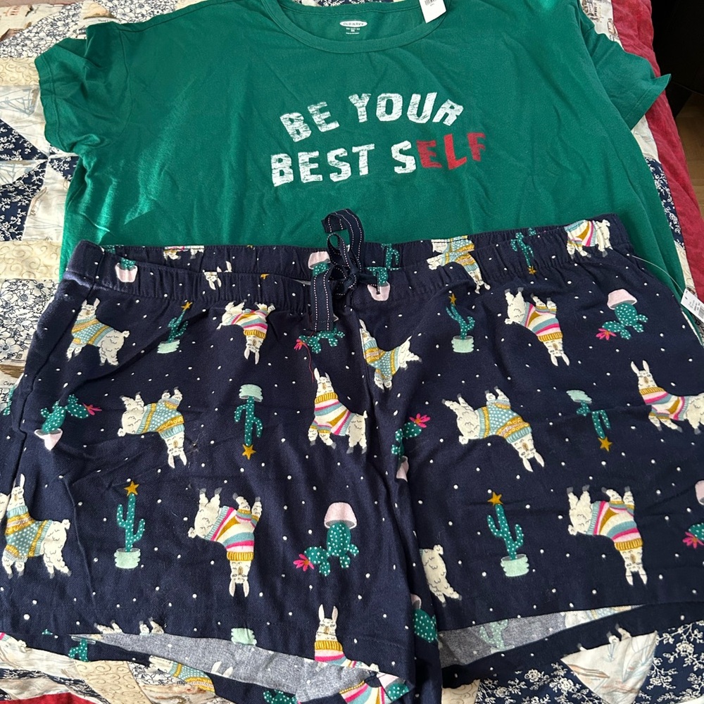 BNWT Old Navy flannel pj shirts and Cotton tee size XXL